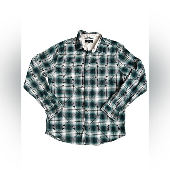 Aeropostale Tops - Aeropostale unisex green and black flannel with arrow pattern size large
